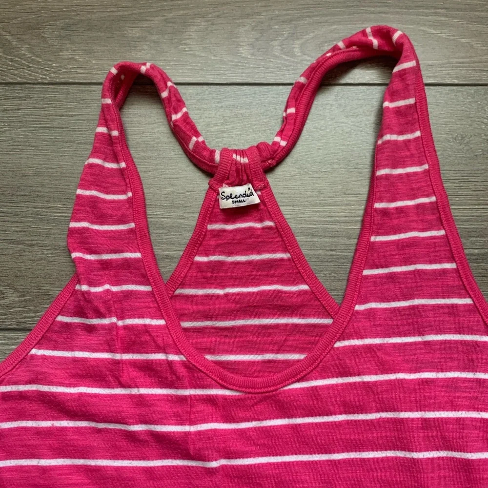 Splendid Hot Pink Striped Racerback Tank - Picture 2 of 4